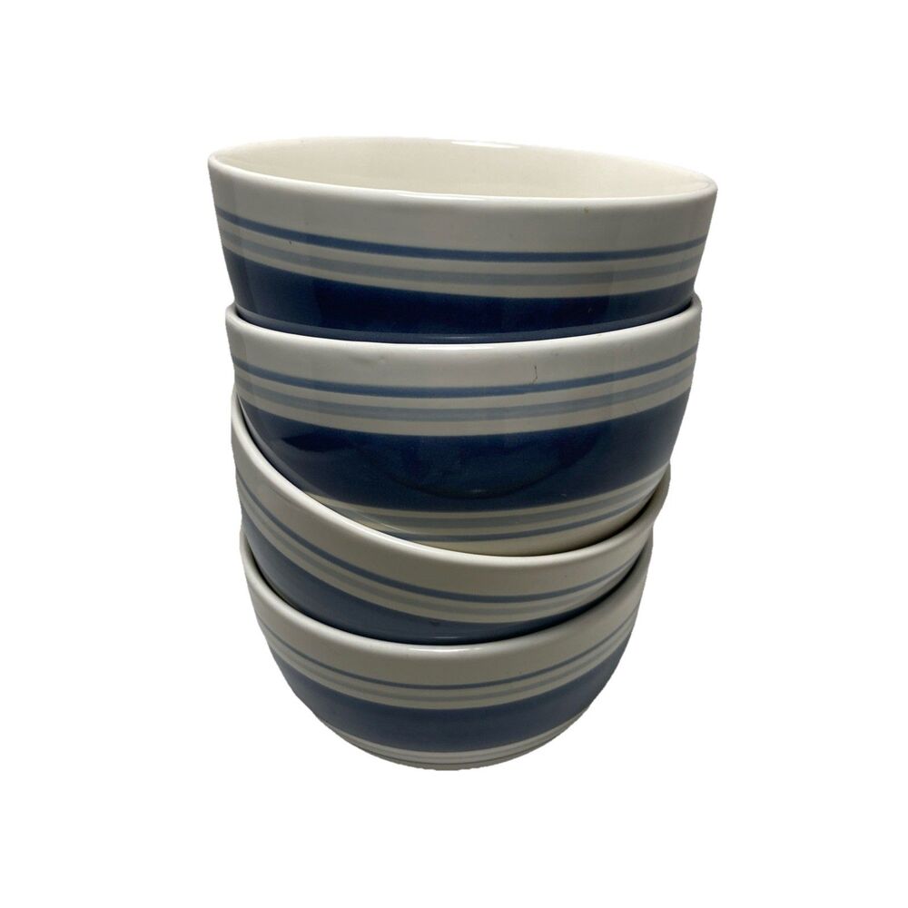 Food Network Stoneware Soup Cereal Bowls Set Of 4  6.25" x 3.5"